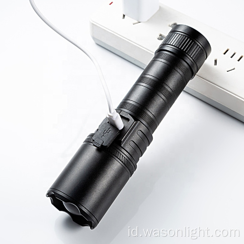 Wason 2023 New End High End 1000 Lumens Waterproof Type-C Torch Rechargeable Light Light Zoomable Long Long Long EDC Senter darurat